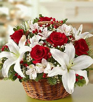 Fields of Europe Basket for Christmas by Rich Mar Florist