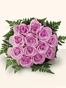 Dozen Lavender Roses Wrapped by Rich Mar Florist
