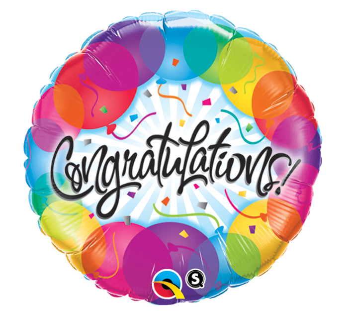 Circulaire Storing Regan Congratulations Mylar Balloon - Rich Mar Florist