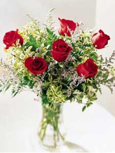 Half Dozen Red Roses Arranged by Rich Mar Florist