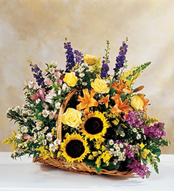 Wildflower Fireside Basket by Rich Mar Florist